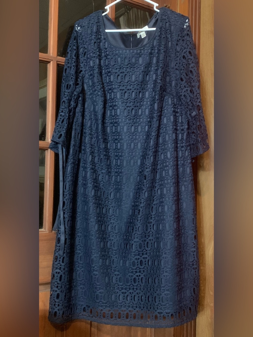 Dressbarn Plus Size Navy Dress with Lace